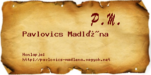 Pavlovics Madléna névjegykártya